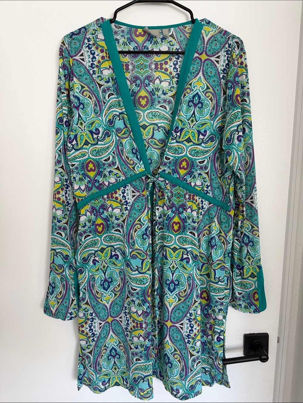Athleta Paisley Surfside Kurta Swim Cover-Up Tunic - Size Large